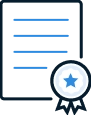 Icone d'un papier avec un badge