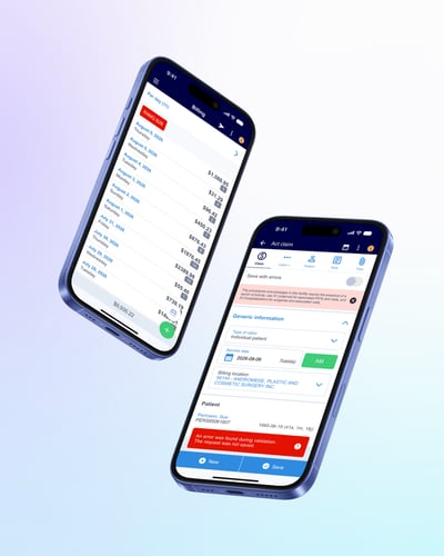 Product imagery of the Xacte by Petal mobile app.