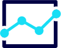 Icône d'un graphique avec une courbe montante de performance