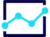 Graph icon with rising performance curve