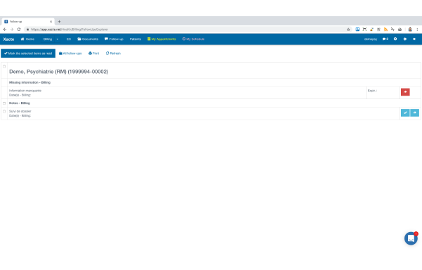 Screenshot showing Xacte's program